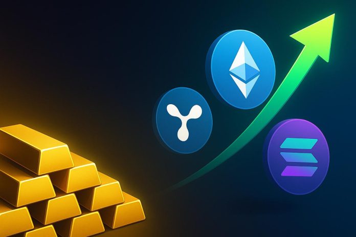 Altcoins going up, gold stays