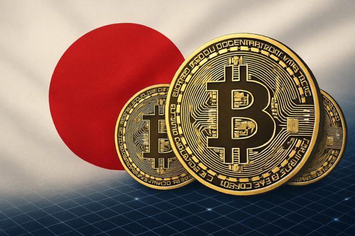 Japan flag and crypto motive
